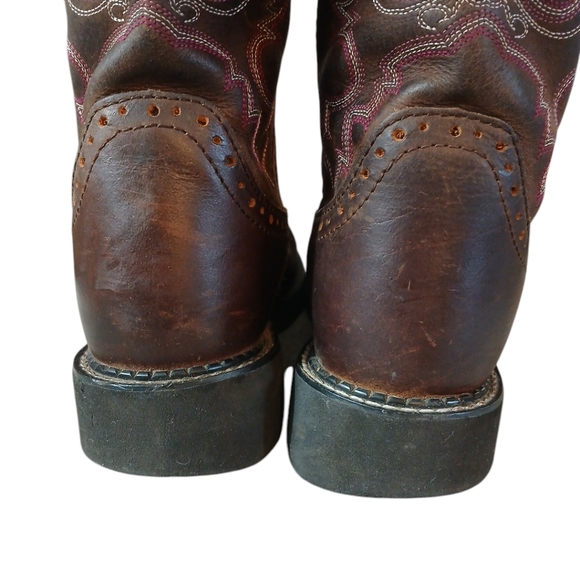 Justin Boots Gypsy Collection Western Pull-on Cowboy Boot Size 6 Brown & Pink 6 - Picture 9 of 14